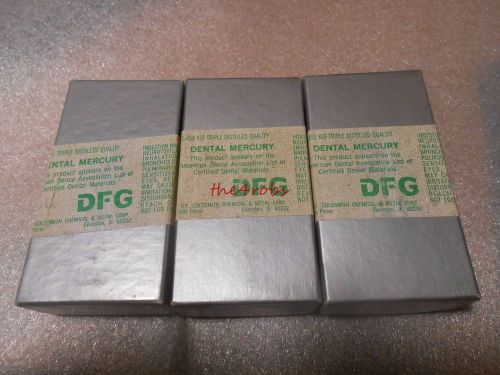 3 Boxes of Triple Distilled Dental Mercury