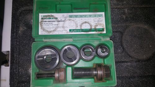 ** GREENLEE KNOCKOUT PUNCH SET 1/2&#034; 3/4&#034; 1&#034; 1-1/4&#034; WITH CASE 7235BB **
