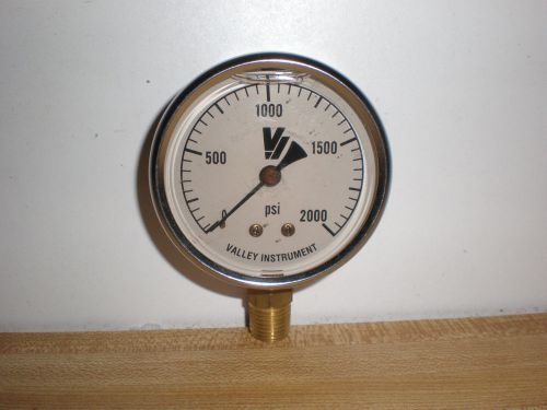 VALLEY INSTRUMENT Liquid-Filled gly Pressure Gauge 0 to 2000 PSI 2.5&#034; Face 53605
