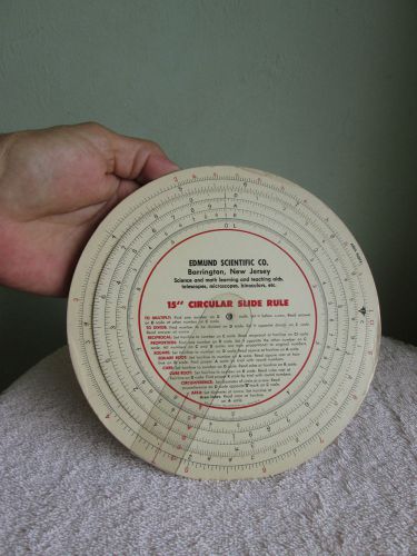 Edmund Scientific Vintage Round Paper Slide Rule By Slide-Chart Corp 1964