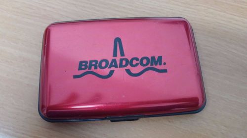 broadcom red business card holder