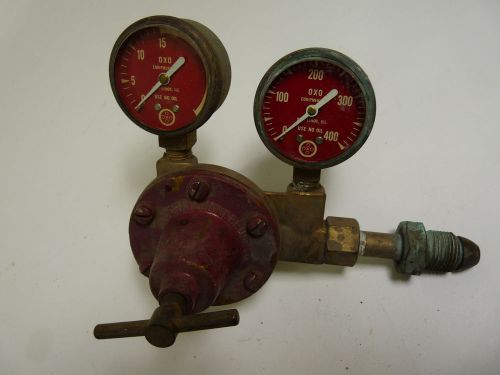 Vintage oxo equipment oxygen pressure regulator &amp; meco gauge for sale