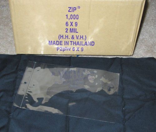 100 Clear Poly Bags, 6x9&#034;, 2 mil, zip top - Product Display