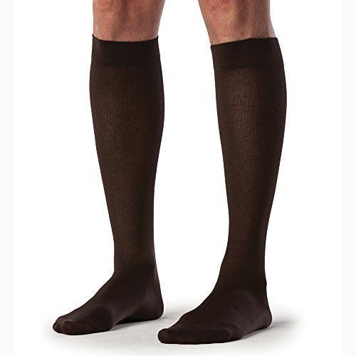 Sea Island Cotton 20-30 mmHg Mens Close Toe Socks, Brn, Small, Short, 222CSSM11