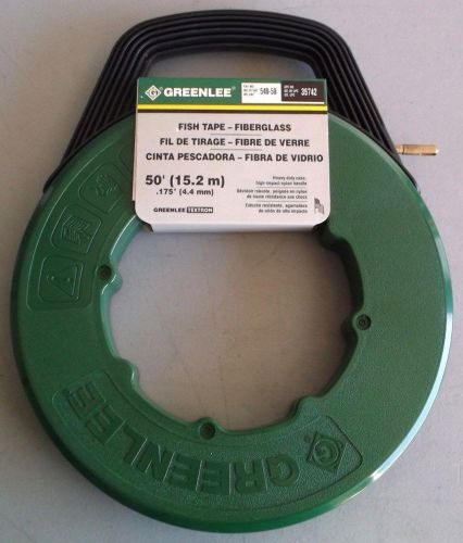 Greenlee 540-50 fiberglass fish tape 50&#039; x .175&#034; w/ case 35742 for sale