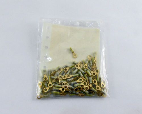 Lot of (100) AMP/TYCO Ring Tongue Terminal, 26-22 AWG, #4, Gold Plated, 54321-1