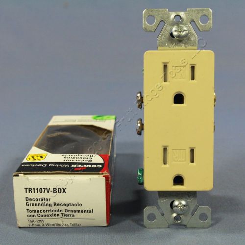 Cooper ivory tamper resistant duplex receptacle outlet nema 5-15r 15a tr1107v for sale