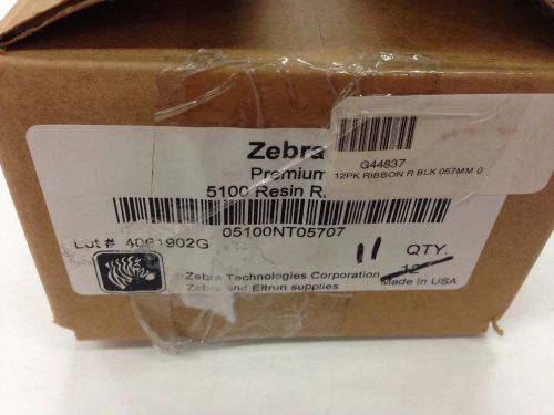 Zebra technology 12pk black resin thermal transfer ribbon 5100 05100nt05707 for sale