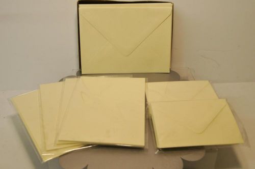 BIG LOT - BRAND NEW ENVELOPES AND CARD STOCK - 5 1/4&#034; X 3 5/8&#034; + 7&#034; X 5&#034;-YELLOW