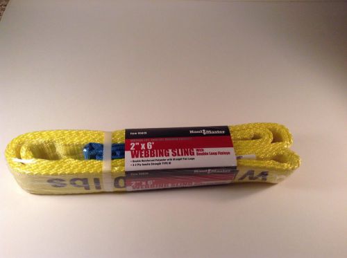 Vertical lift 6400 lbs. 2&#034;x6&#039; webbing sling with double loop flateye haul master for sale
