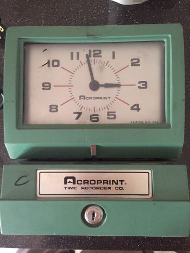 Acroprint Heavy Duty Time Clocks- Manual-125 NP Works No Key