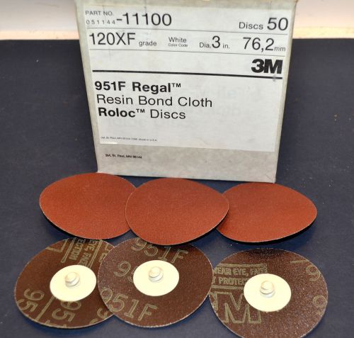 50 new 3m 951f regal 3&#034; dia. 120 grit rb cloth roloc sanding discs #wl7.4.6 for sale