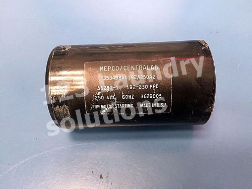 Washer Capacitor A5280-1  Milnor MEPCO 192-230 MFD 250VAC USED