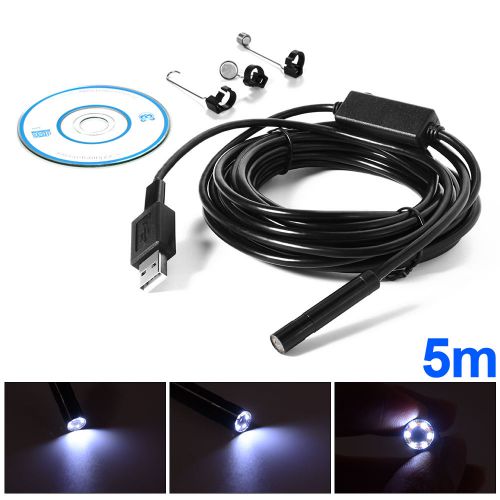 5M LED Waterproof USB Endoscope Camera Bore Snake Tube Inspection Video BI324