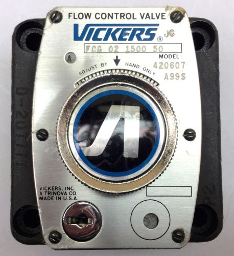 VICKERS FCG-02-1500-50 FLOW CONTROL CHECK VALVE 3000PSI 6.5 GPM 420607 NEW