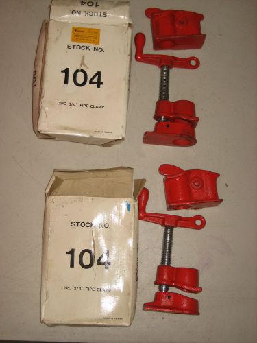 2 NEW 3/4&#034; GLUING BLACK PIPE CLAMPS  IOB