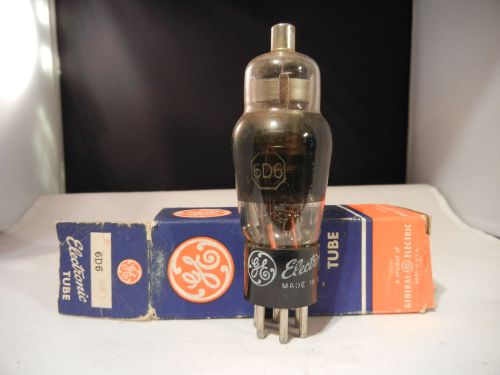 New Vintage GE 6D6 Smoked Glass Vacuum Tube NIB Tested NOS &#034;Made 1943&#034;