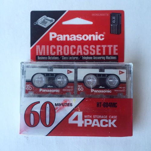 4 pack 60 Minute Panasonic Microcassettes with Storage Case