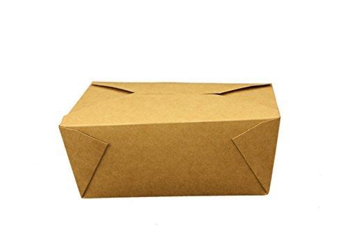 B-KIND Take Out Containers Easy Fold &amp; Close (Pack of 40) Box #4 Kraft Paper