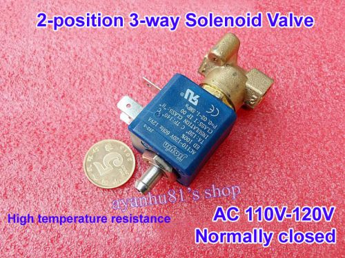 Ac 110v-120v 2-position 3-way normally closed solenoid valve for air steam water for sale