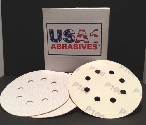 5&#034; HOOK &amp; LOOP PAPER SANDING DISCS 8 HOLES 150 Grit USA1 Abrasives #53-8150