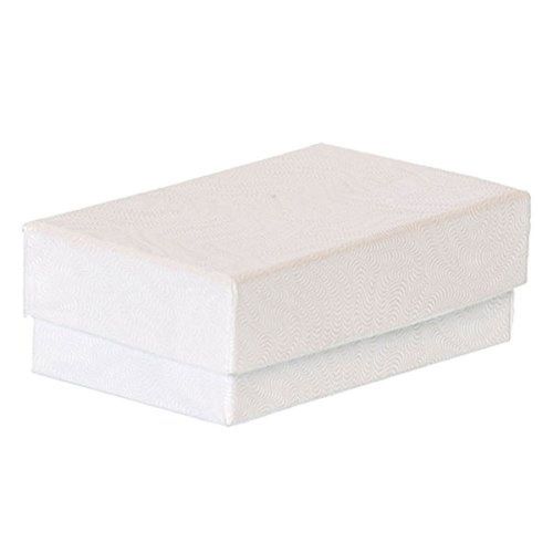 KC Store Fixtures 07201 Jewelry Box 2-5/8&#034; x 1-1/2&#034; x 1&#034; White/Cotton Filled ...