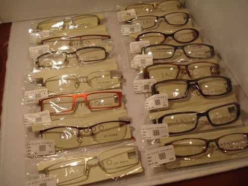 LOT 15 NEW PAIR AUTH JAI KUDO EYEGLASSES ASSORTED METAL &amp; PLASTIC SALE