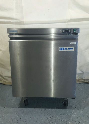 Alamo 1-Door Under Counter Stainless Steel Cooler TUC-27R on casters