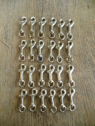 Brass swivel spring snap hook, 3&#034;- dog leash, purse, key chain  lot of 24 snaps for sale