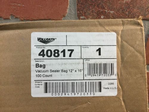 Vollrath Vacuum Sealer Bags 12 X 16 # 40817 NEW 100 Qty