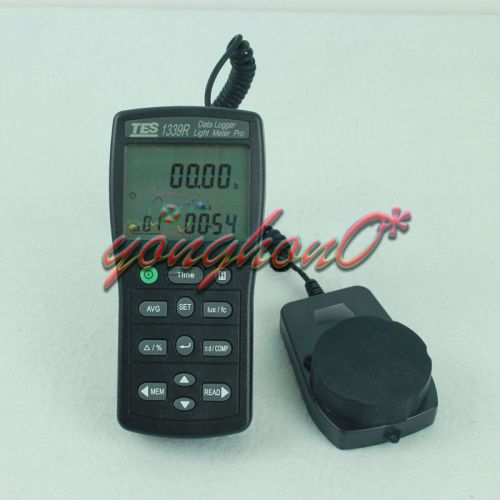 New tes-1339r data logger light meter tester 0.01 to 999900 lux pc data record for sale