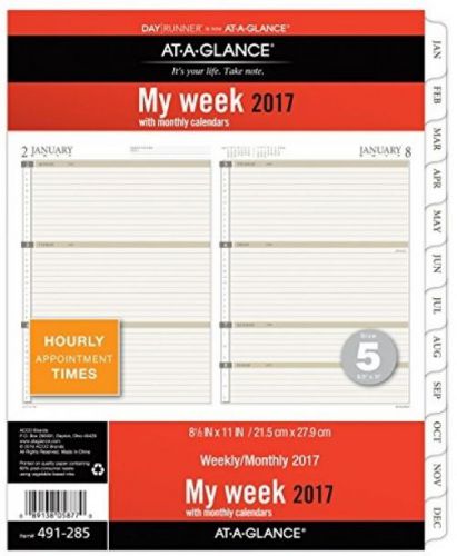 Day Runner Weekly / Monthly Planner Refill 2017, 8-1/2 X 11 , Size 5 (491-285)