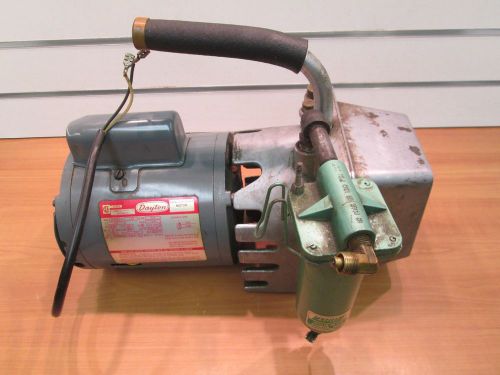 Dayton 4z577a refrigeration vacuum pump with a speed air 150 psi air-line filter for sale