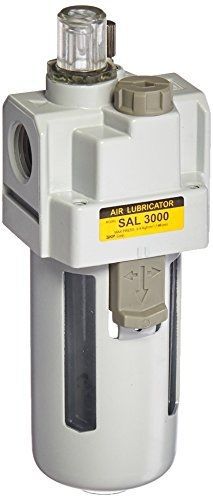 PneumaticPlus SAL3000M-N03B Compressed Air Lubricator, 3/8&#034; Pipe Size, NPT-Poly