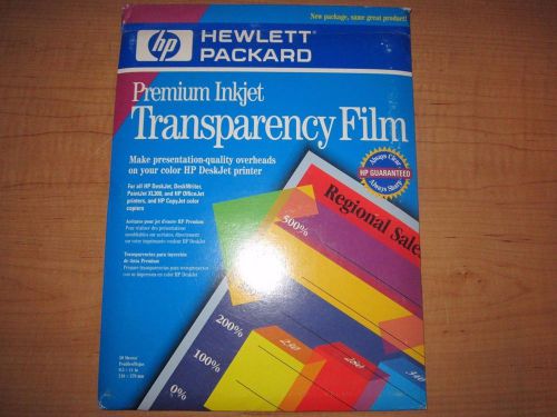 Hewlett Packard Premium Inkjet Transparency Film HP C3834A - 50 Sheets Unopened