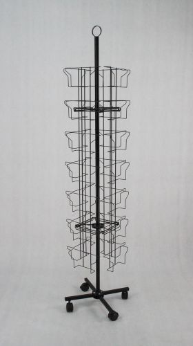 7x5&#034; Horizontal Spinning Greeting Holiday Card Rack Stand 11711-BLACK