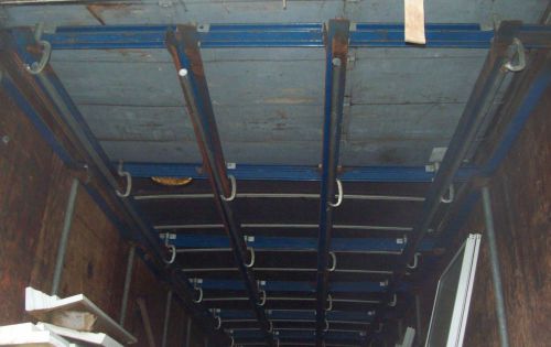 32&#039; Vintage Industrial Hanging Truck Meat Transport RACK Metal Slider  iron