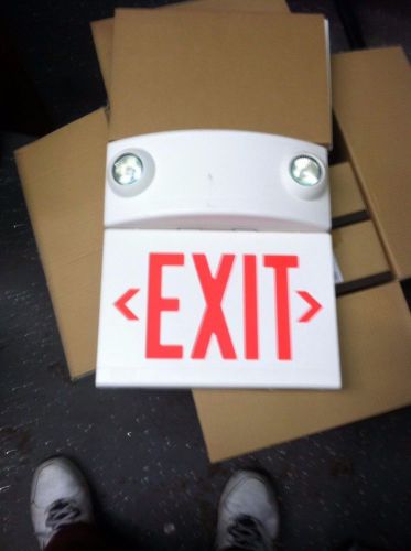 New style exit sign with emergency lights, hubbell lighting - dual-lite, ltugwdi for sale