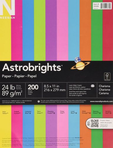 Neenah astrobrights premium color paper assortment 24 lb 8.5 x 11 inches 200 ... for sale