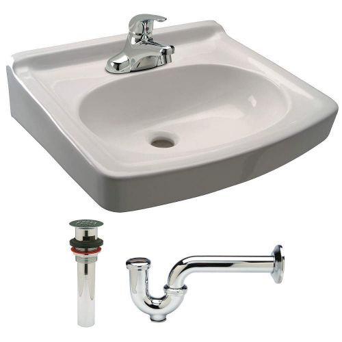 Wall Bathroom Sink Kit Zurn,15-1/4&#034; x 10-3/4&#034; Bowl Size W/faucet NEW #PA#