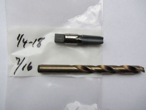 1/4-18 npt pipe tap &amp; 7/16&#034; drill bit for sale
