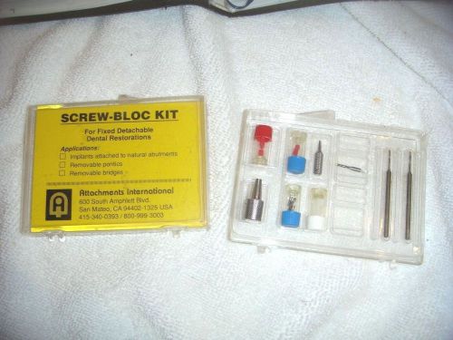 New attachments int&#039;l screw-bloc kit for fixed detachable dental restorations for sale