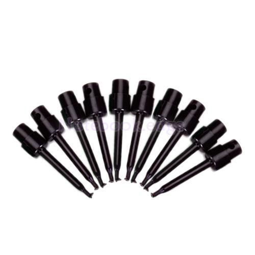 10 x mini test hooks clips for tiny component smd - black for sale
