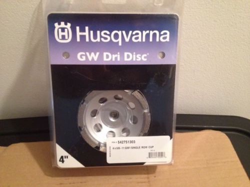 Husqvarna GW Dri Disc Part # 542751303 Diamond Grinding Cup Wheel 4 Inch Grinder