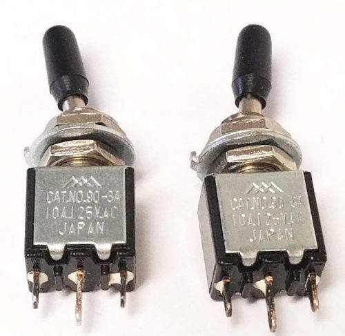 LOT OF 2 MIYAMA BLACK TOGGLE SWITCH 125 V 3A ON/OFF  - MADE IN JAPAN