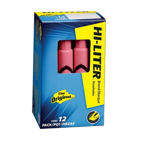 Hi-liter desk style, chisel tip, pink ink, pack of 12 (07749) for sale