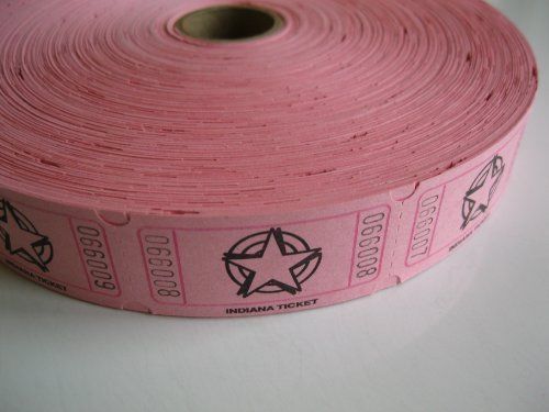 50/50 Raffle Tickets 2000 Pink Star Single Roll Consecutively Numbered Raffle