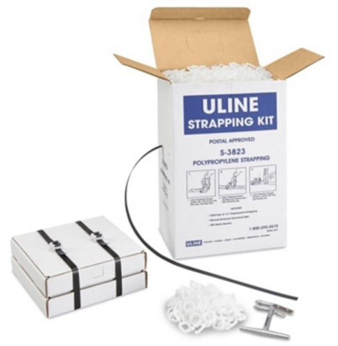 *new* uline polypropylene strapping kit s3823 1/2&#034;x3000&#039; 400lb strength po rated for sale