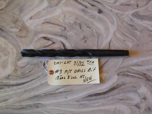 CHICAGO LATROBE -31/32&#034;  #3 MORIS TAPER  \  HS  USA  DRILL BIT-NEW