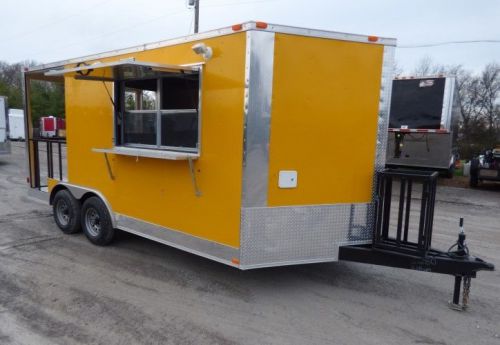 Concession trailer 8.5 x 16 yellow food event catering for sale